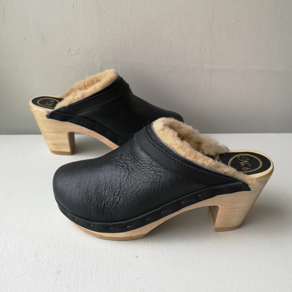 No. 6 Dakota Shearling Clog Heel - Size 41